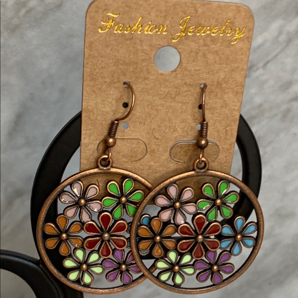 NWT Boho multi color enabled earrings